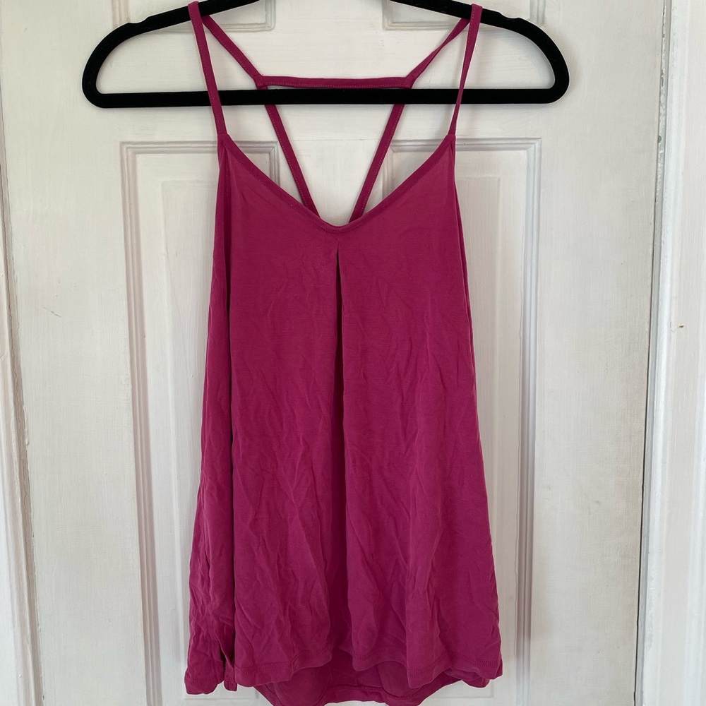 Crossed Back, Pink Tank Top